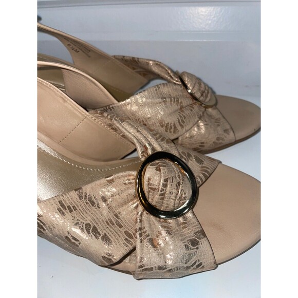 Alex Marie Women's Gold Genuine Leather Dress Sandals size 6.5 made in Brazil - Picture 2 of 8